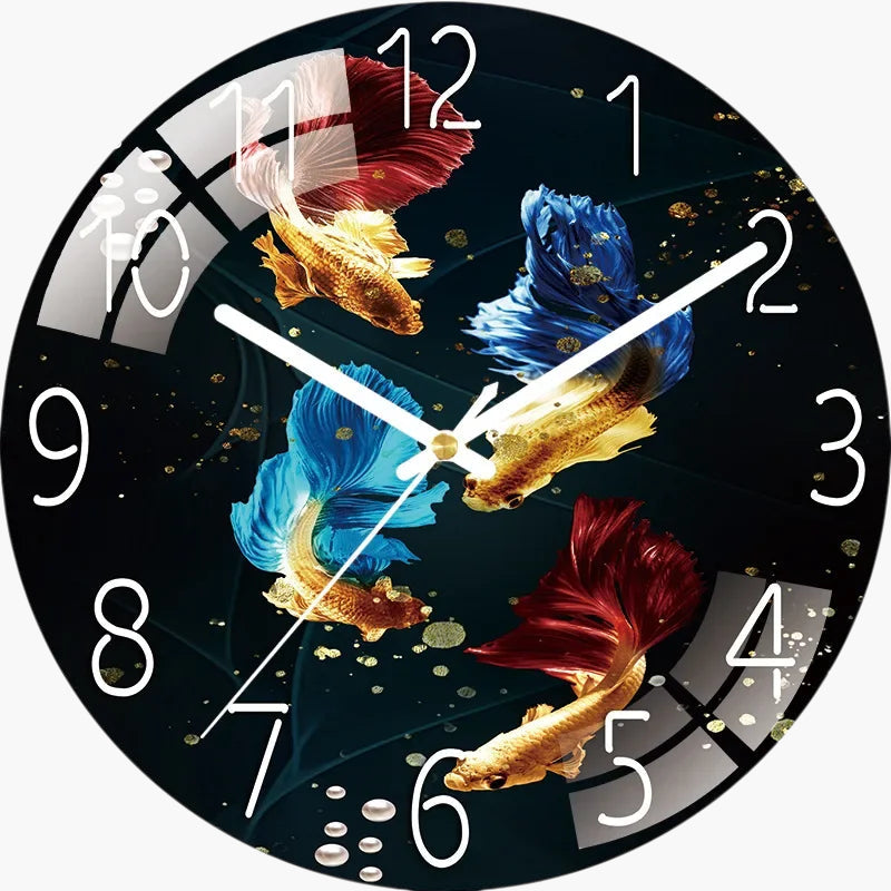 Horloge murale betta colorés verre 30 cm