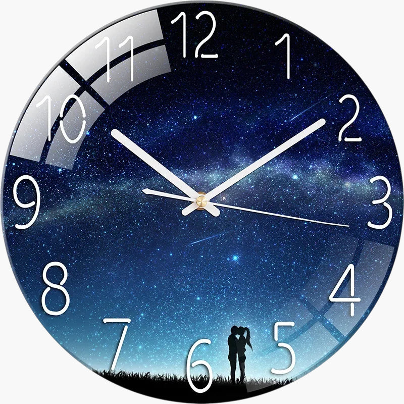 Horloge murale verre galaxie onirique 30 cm