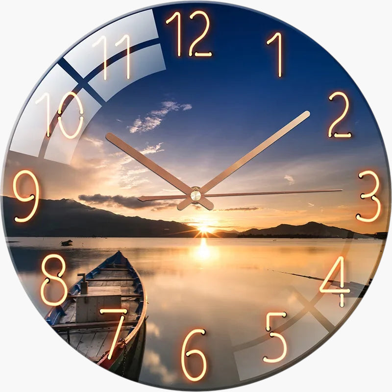Horloge murale verre lacustre hd 30 cm