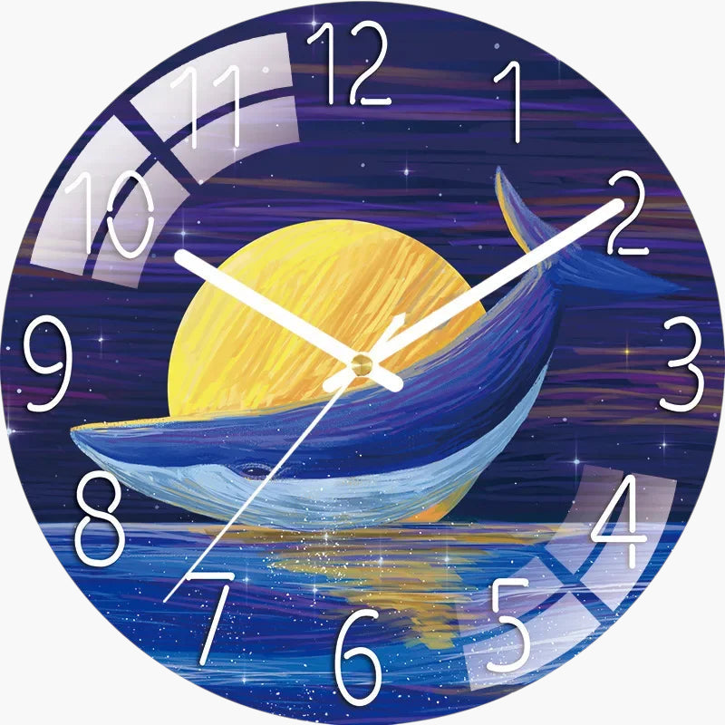 Horloge murale baleine lunaire 30 cm