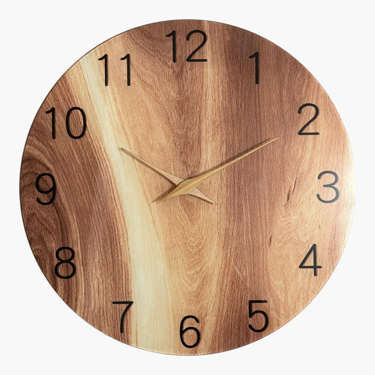 Horloge murale verre bois naturel 40 cm