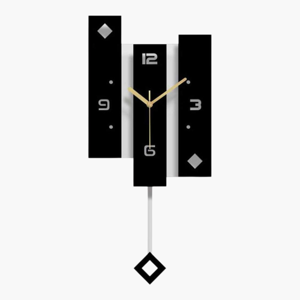 Grande horloge murale moderne Noir 56 x 24.5 cm