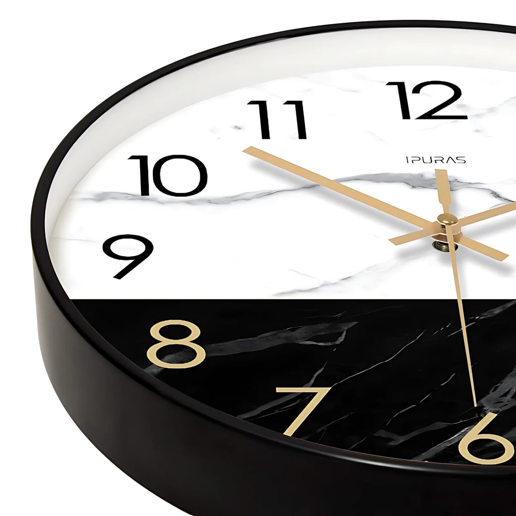 Horloge murale marbre bicolore verre