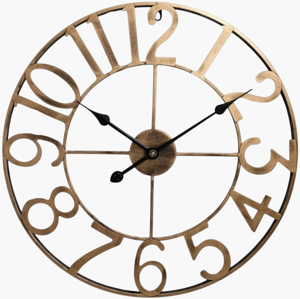 Horloge murale industrielle vintage Or 40 cm