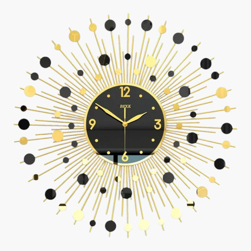 Grande horloge murale 80 cm Noir & Or