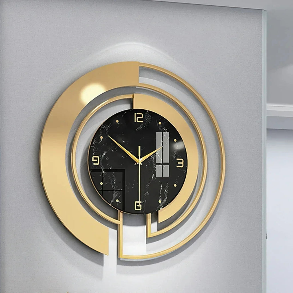Horloge murale marbre noir
