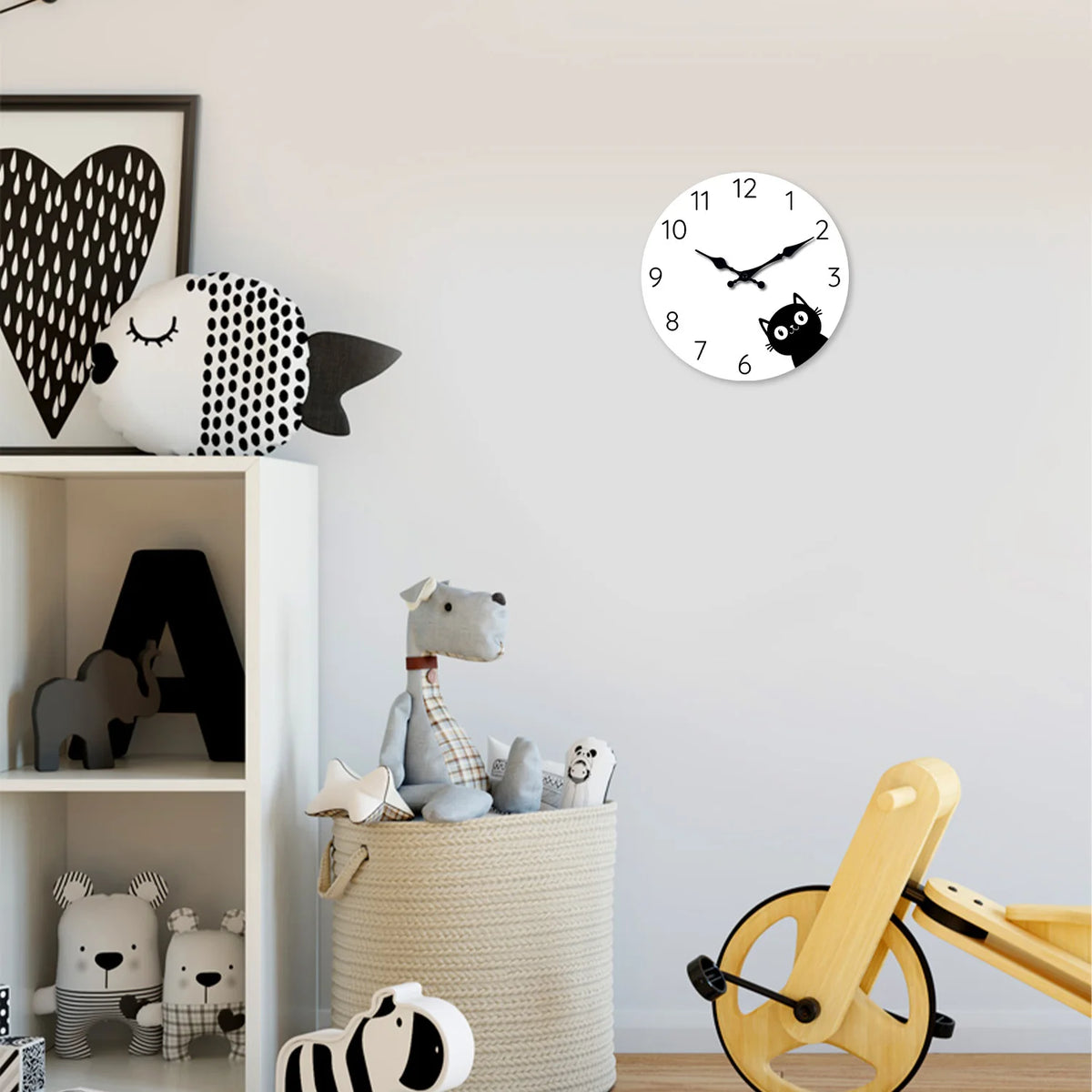 Horloge murale chat noir