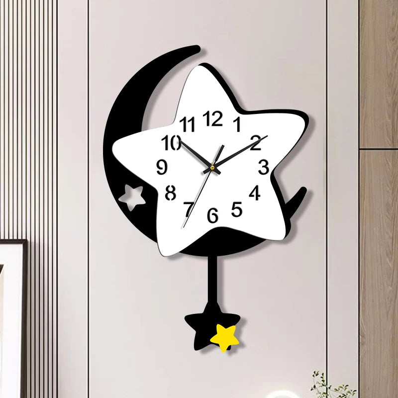 Horloge murale lune étoile enfant