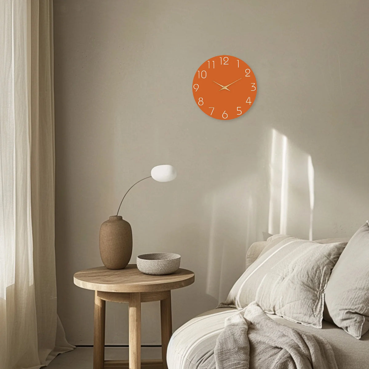 Horloge murale orange