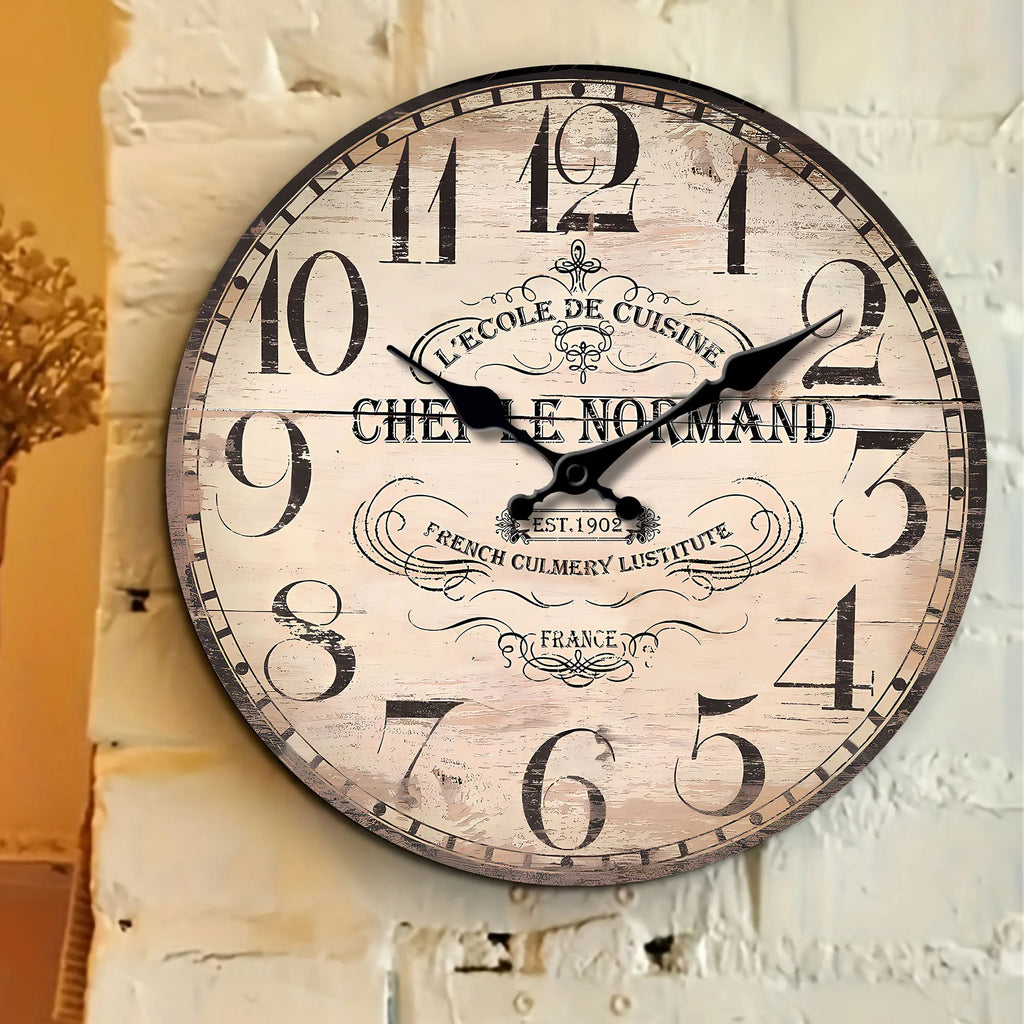 Horloge murale rustique bois