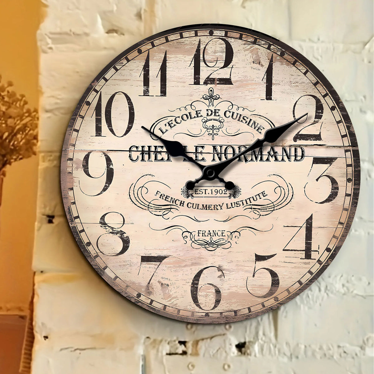 Horloge murale rustique bois