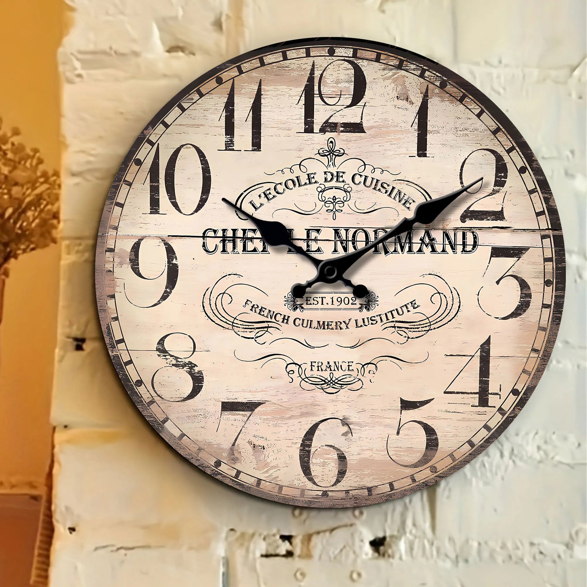 Horloge murale rustique bois Image