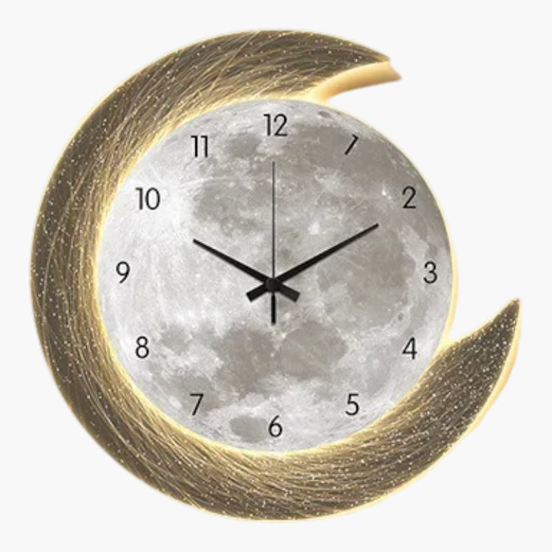 Grande horloge murale led Or