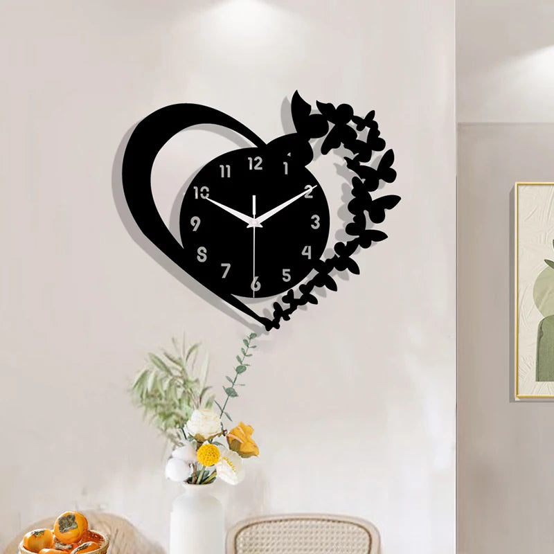 Horloge murale coeur