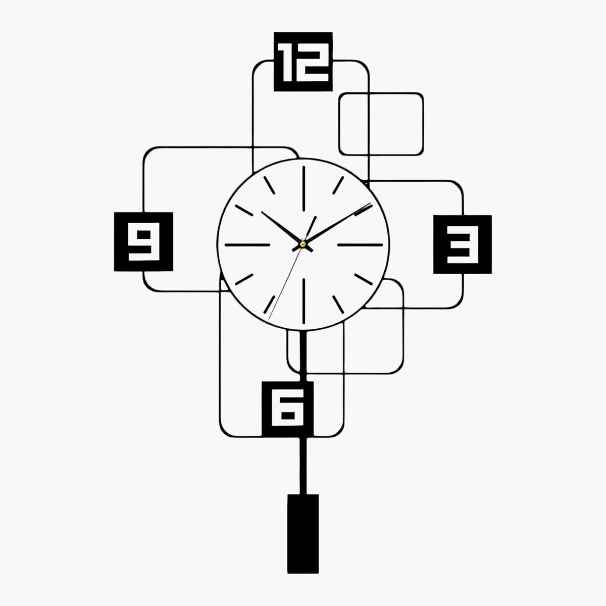 Horloge murale silencieuse 40 cm Blanc & Noir 40 x 28 cm