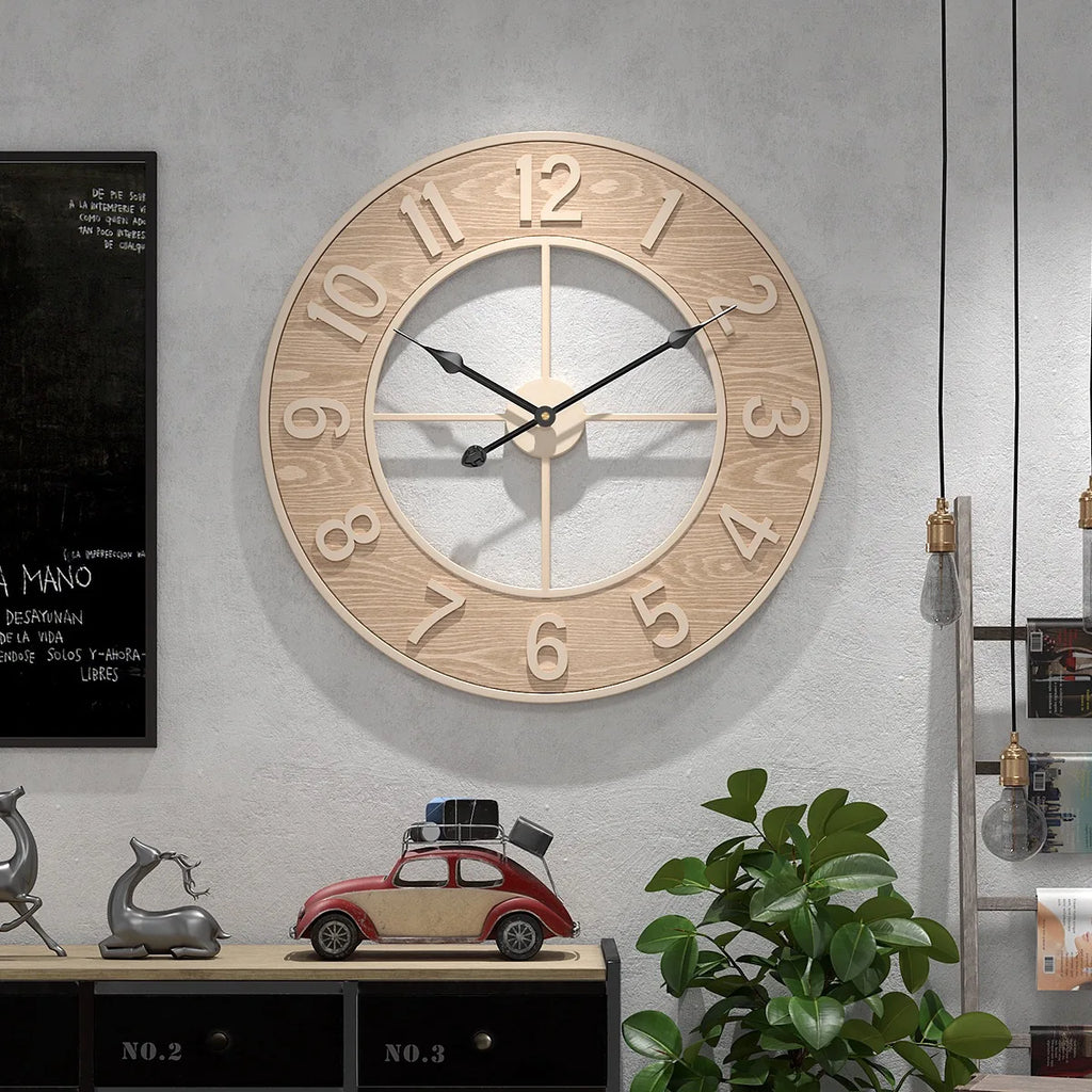 Horloge murale bois 60 cm