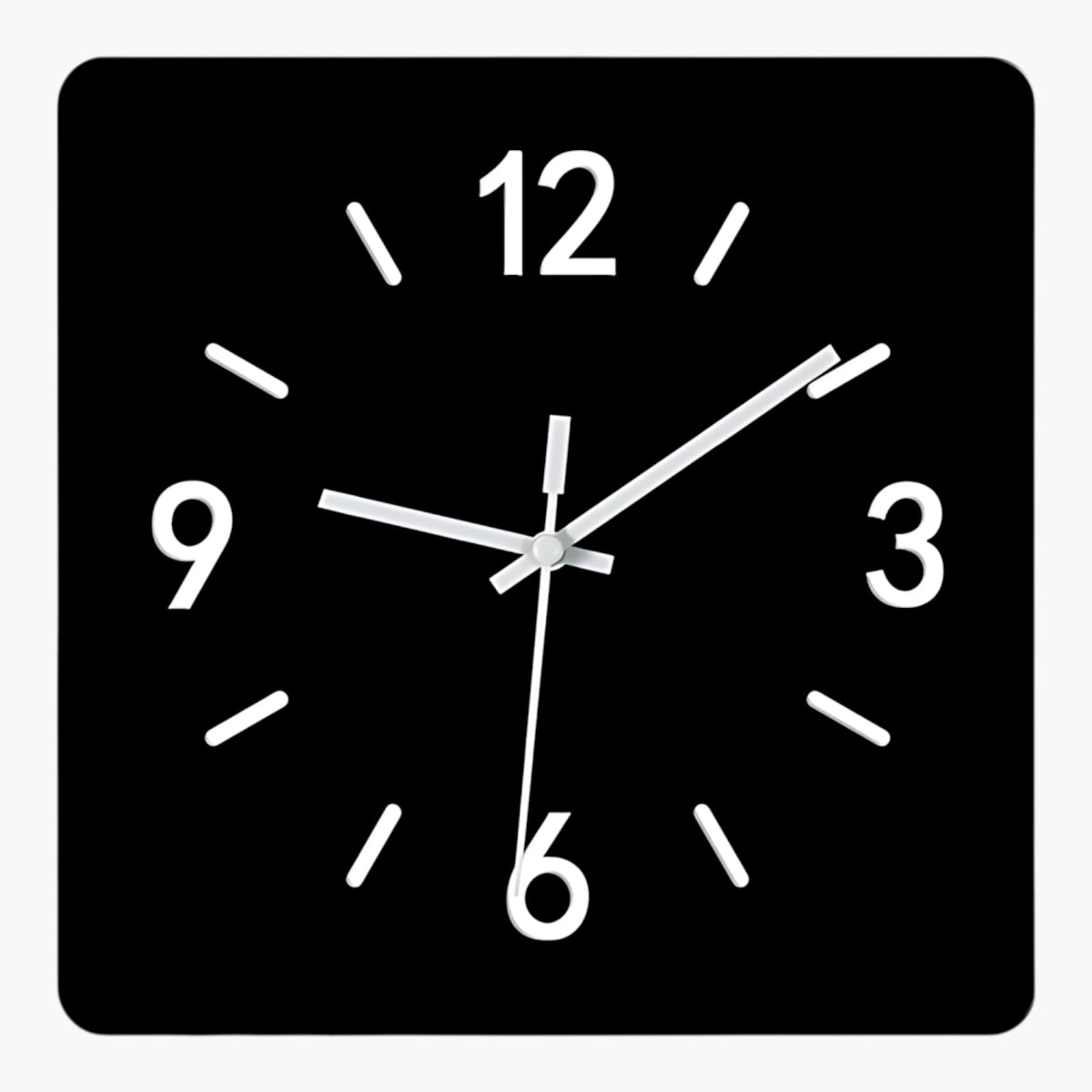 Horloge murale carrée acrylique silencieuse Noir 30 cm