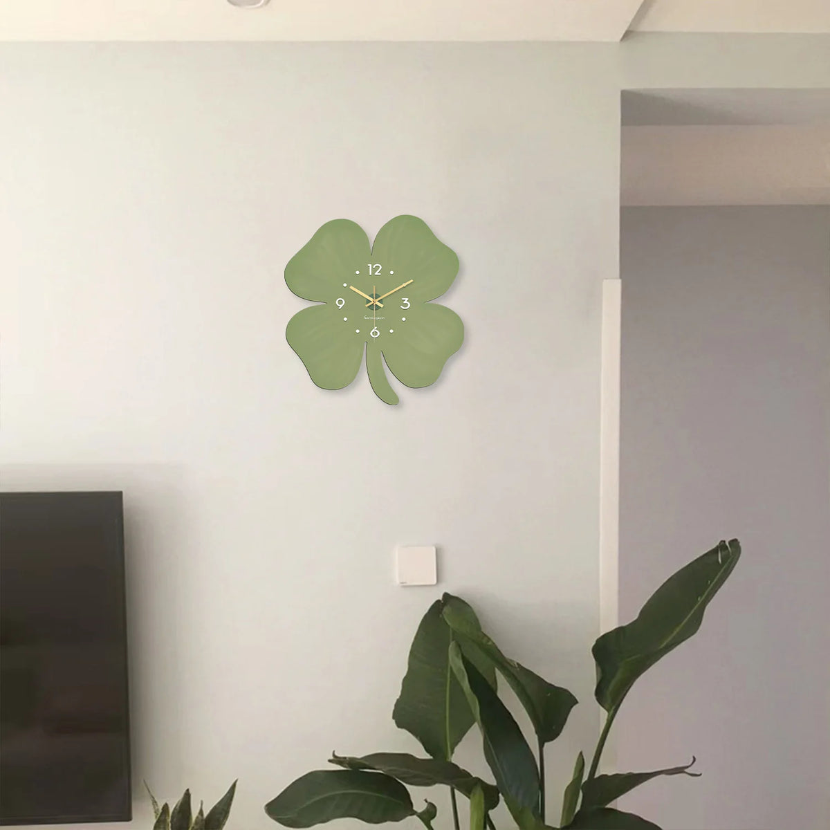 Horloge murale trèfle