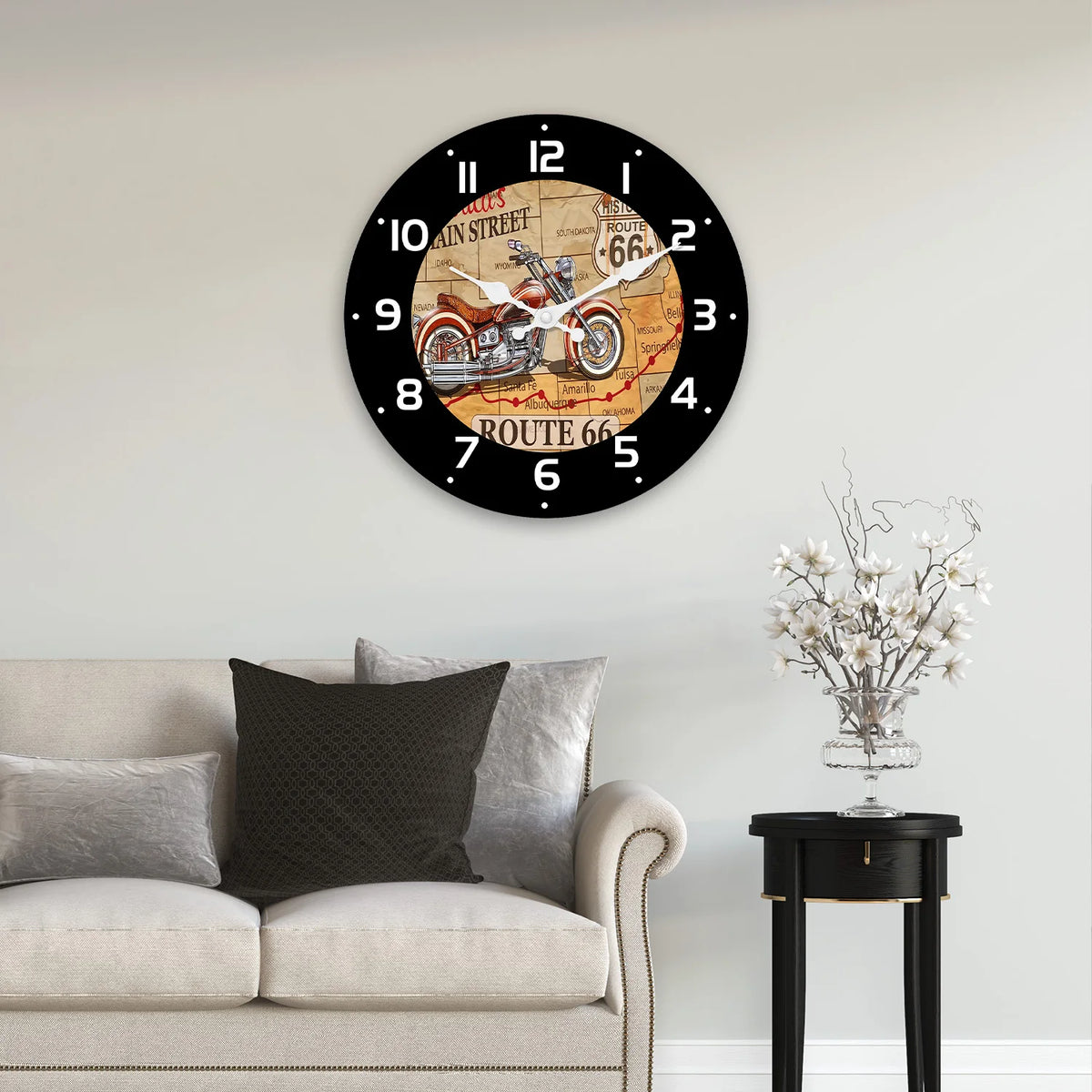Horloge murale moto vintage