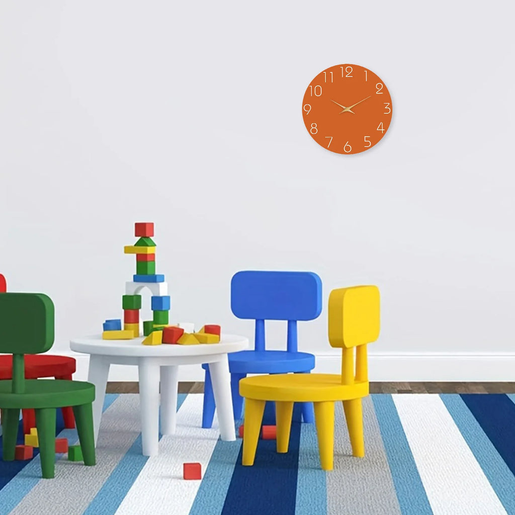 Horloge murale orange