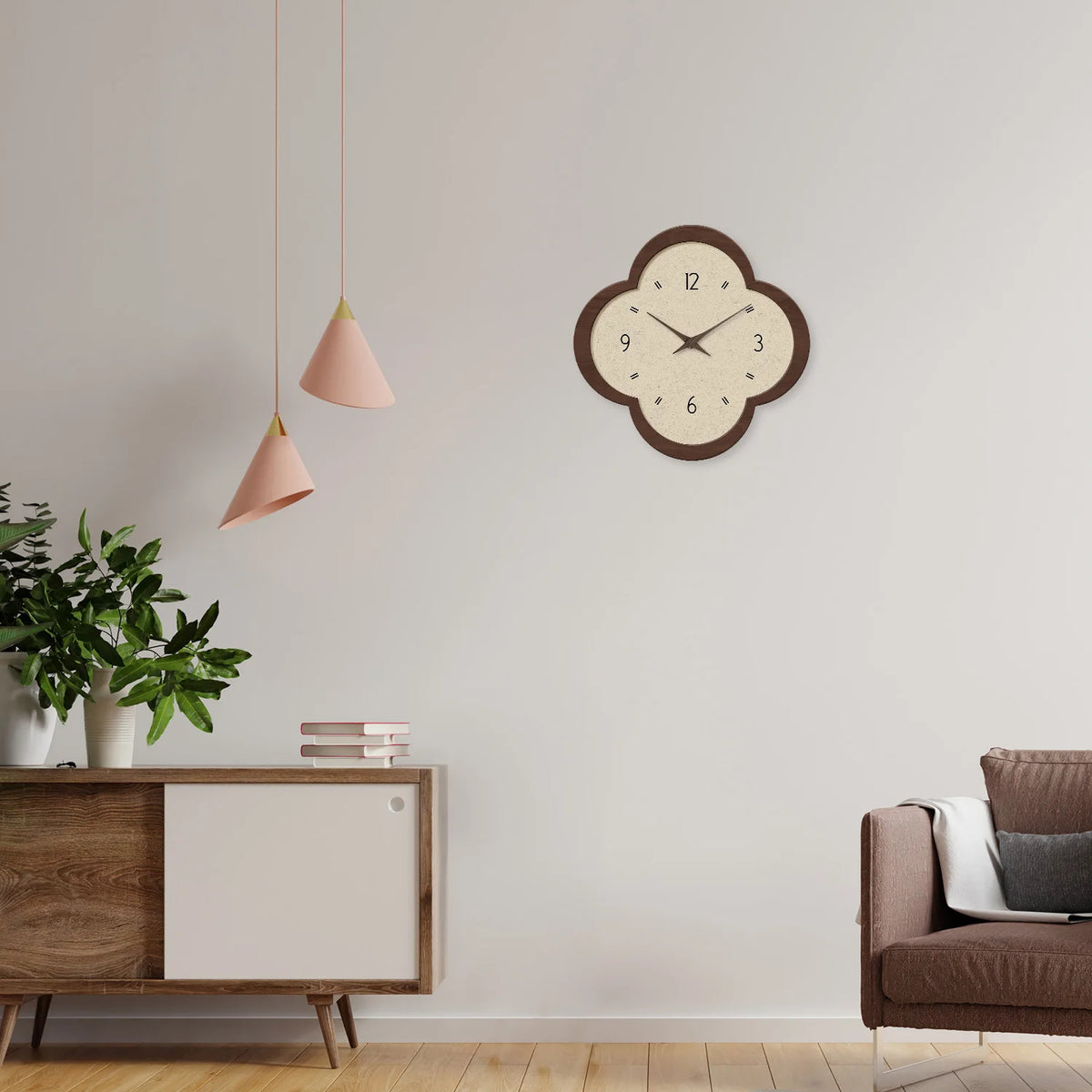Horloge murale en bois naturel