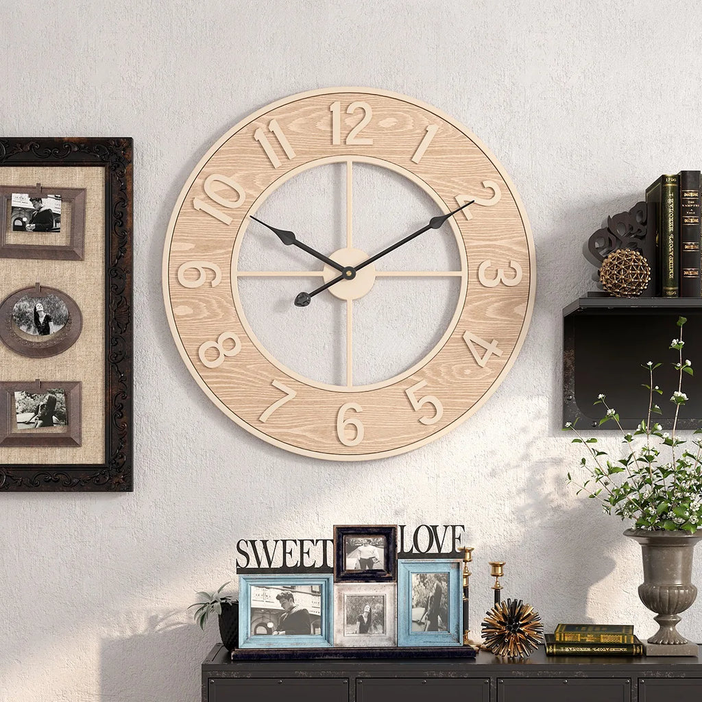 Horloge murale bois 60 cm