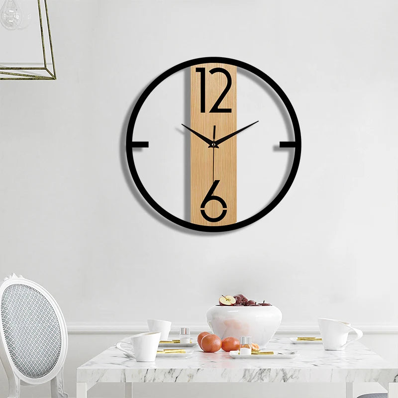 Horloge murale bois et noir