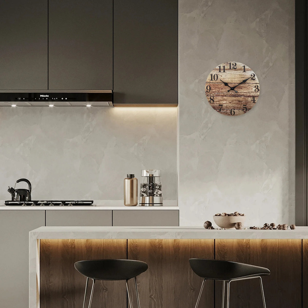 Horloge murale mdf rustique patiné