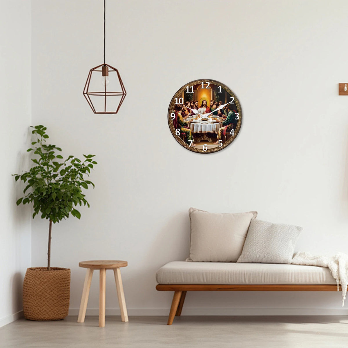 Horloge murale cène sacrée mdf