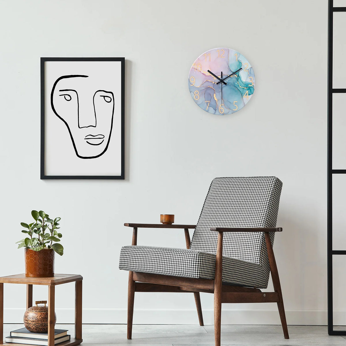 Horloge murale fluid art verre