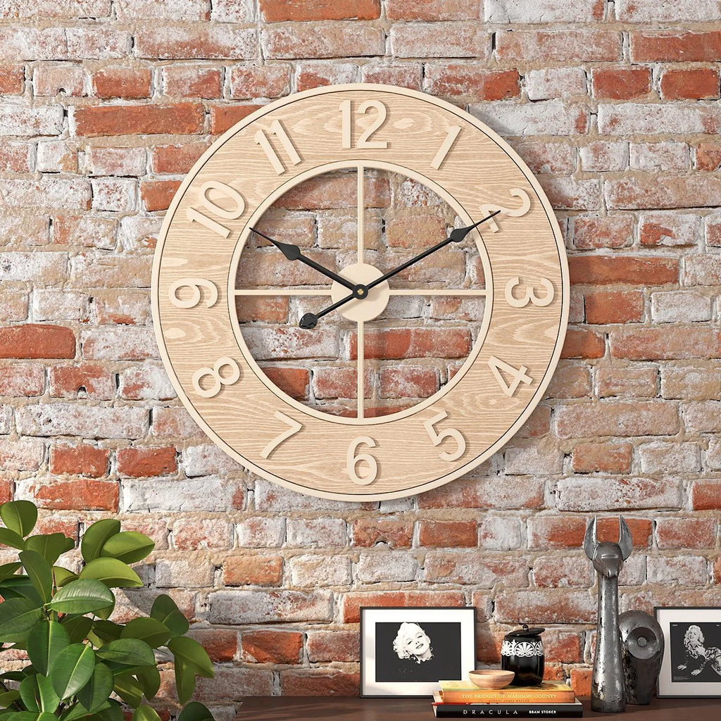 Horloge murale bois 60 cm