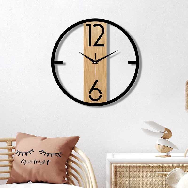 Horloge murale bois et noir