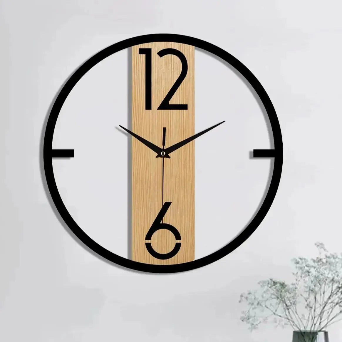 Horloge murale bois et noir