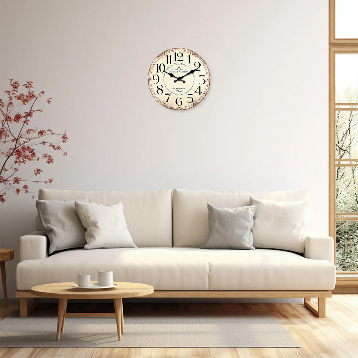 Horloge murale bois vieilli