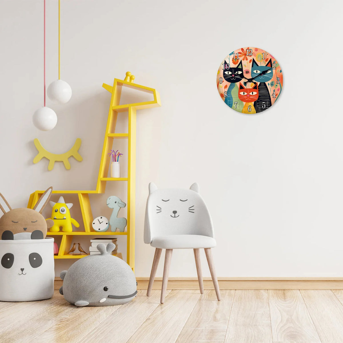Horloge murale chat