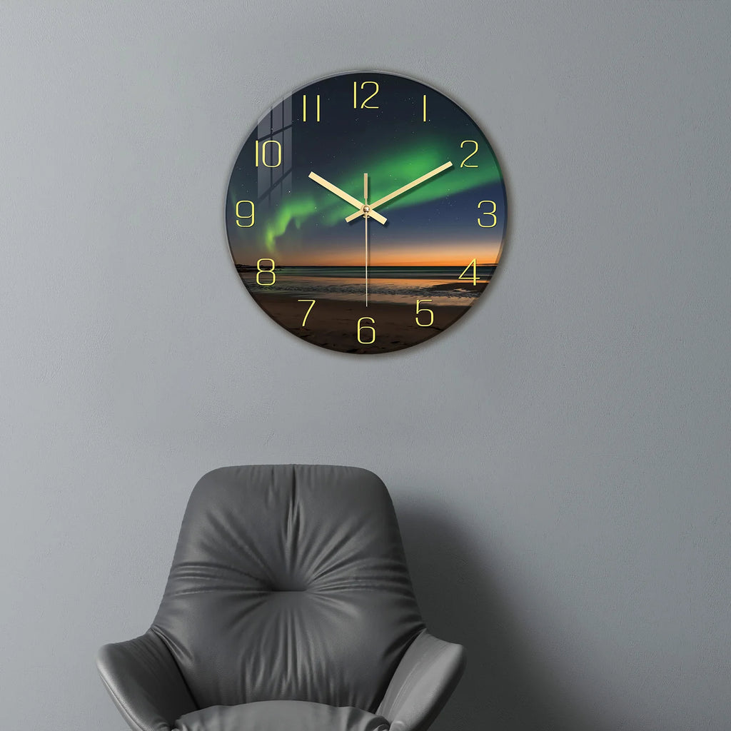 Horloge murale design en verre