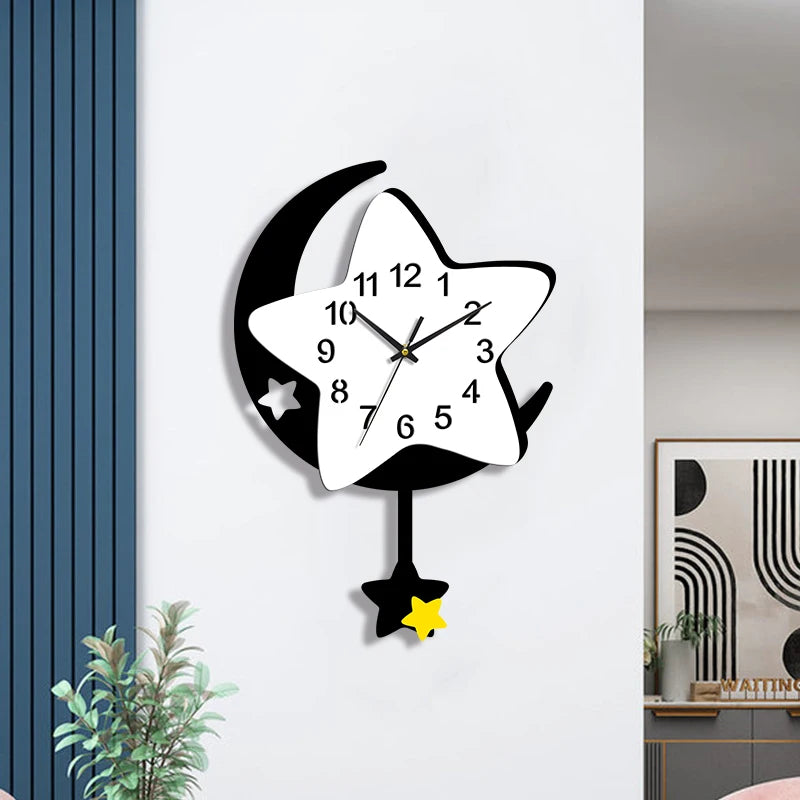 Horloge murale lune étoile enfant Image