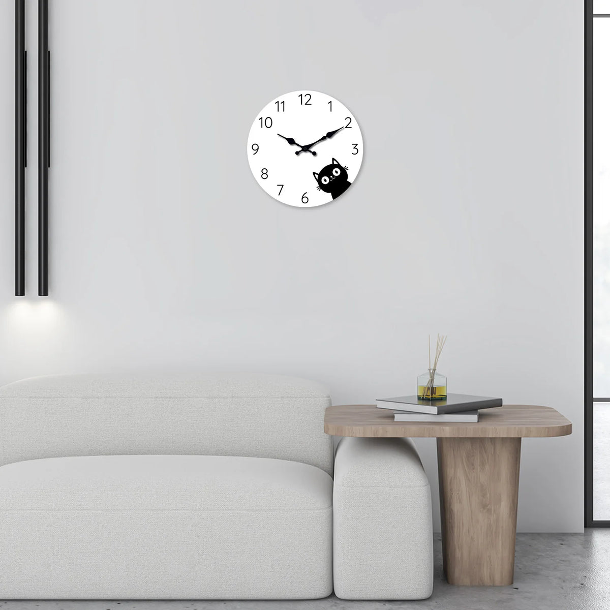 Horloge murale chat noir