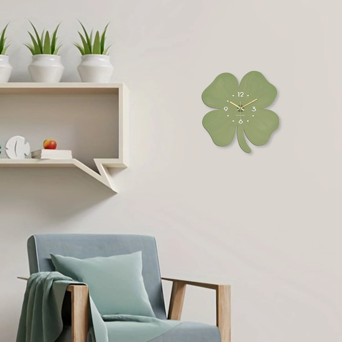 Horloge murale trèfle