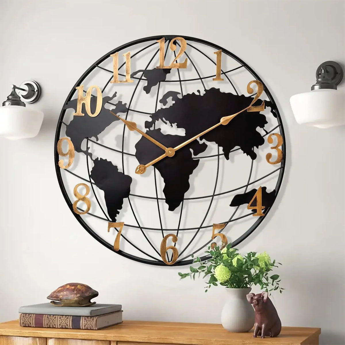 Horloge murale monde design