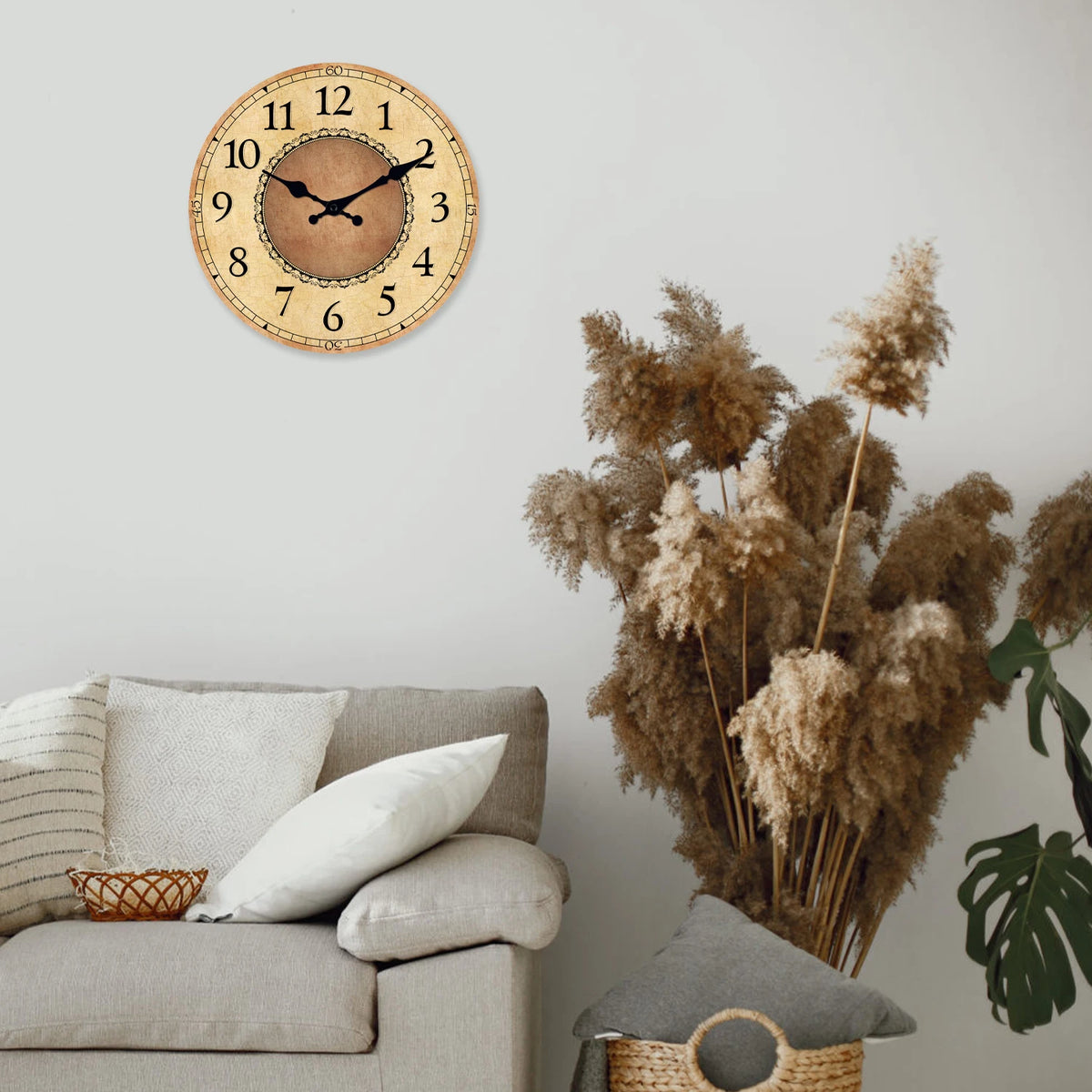 Horloge murale vintage bois