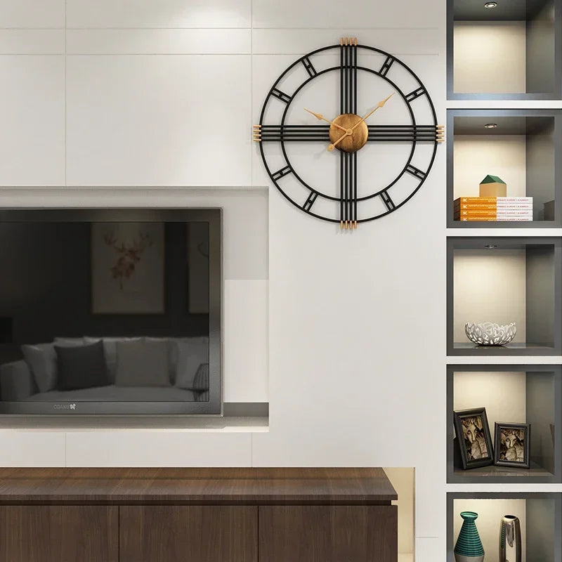 Horloge murale fer forgé noir