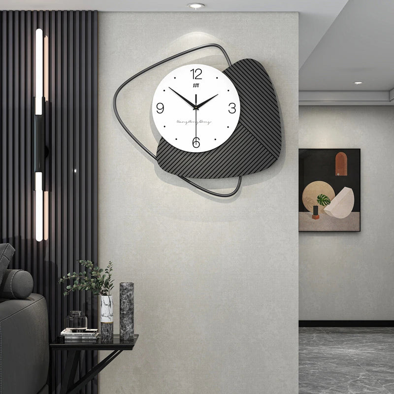 Horloge murale bois et metal
