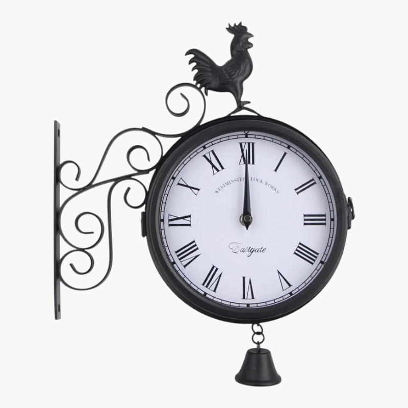 Horloge murale metal noir Noir 40 x 30 cm