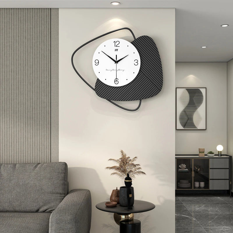 Horloge murale bois et metal