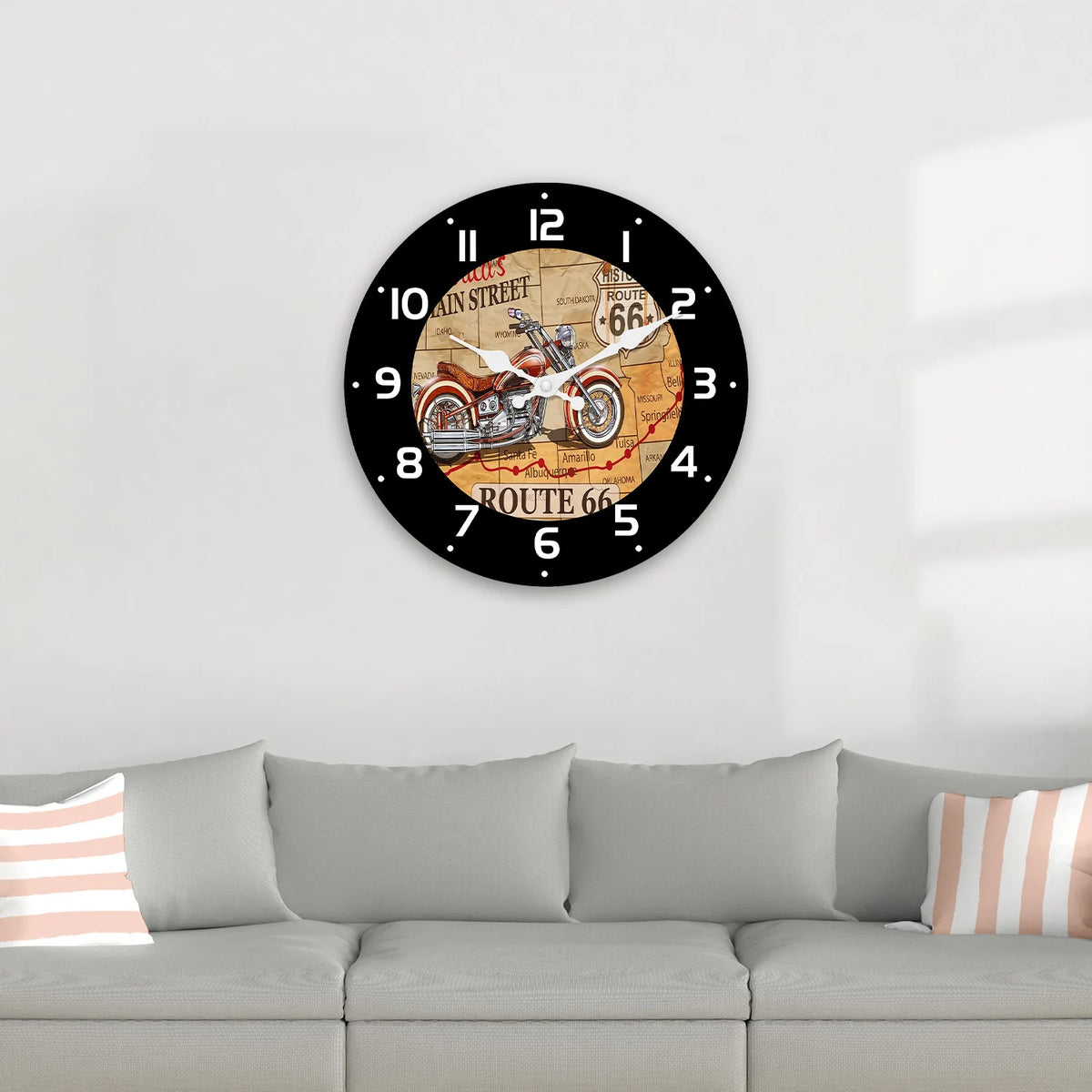 Horloge murale moto vintage