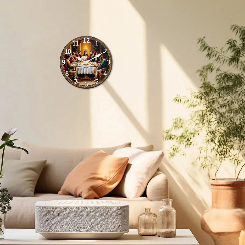 Horloge murale cène sacrée mdf