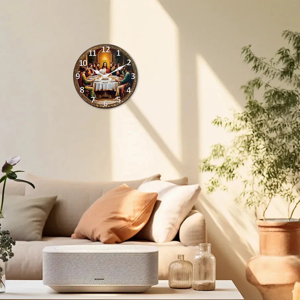 Horloge murale cène sacrée mdf