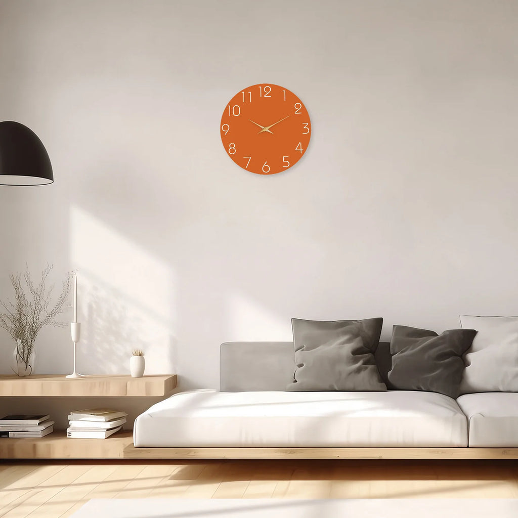Horloge murale orange