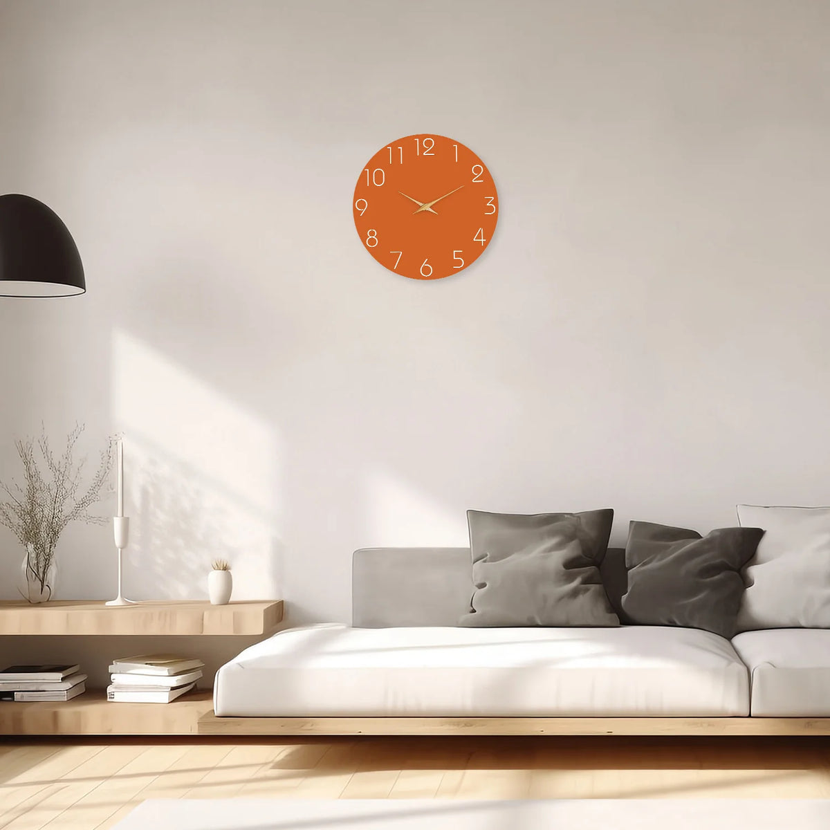 Horloge murale orange